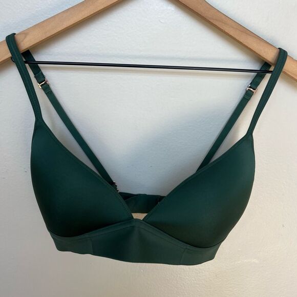 AERIE Real Me Full Coverage Wireless Bra Green size 34C - Picture 2 of 9
